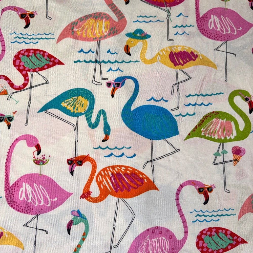 Vintage Flamingo Curtain Panels 2pc 43x60 Multicolor Tropical Retro Decor